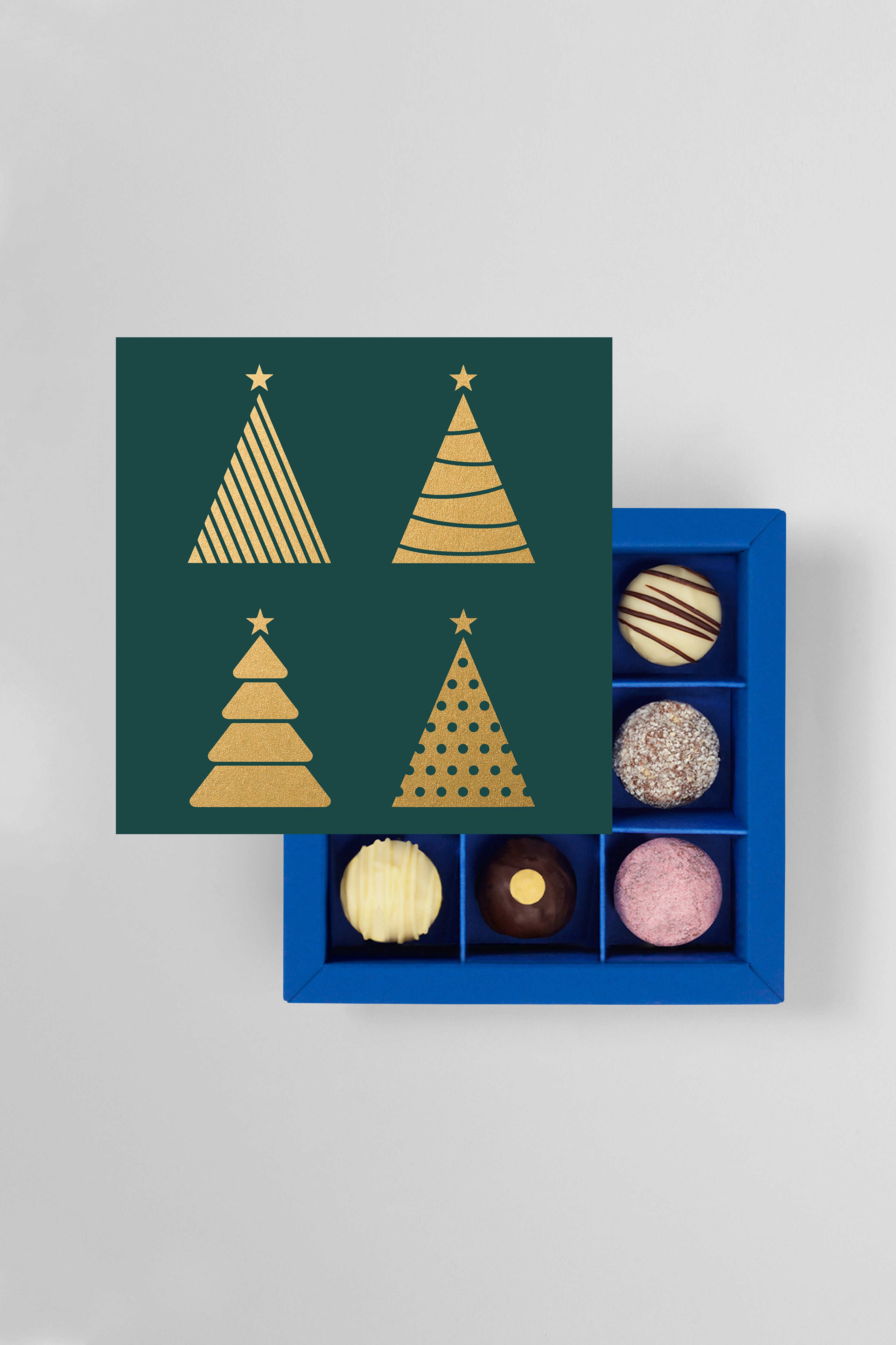 Medium box with 9 chocolates - Christmas trees 
